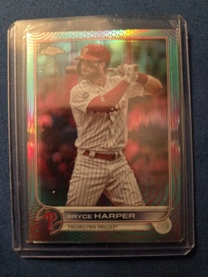 2022 Topps Chrome Sonic Bryce Harper #220 Aqua Pink Sonic Pulse Refractor /199 - Image 1 of 2