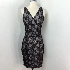 Vestido Studio Y Negro Encaje Bodycon Cóctel Mediano Discotecas Fiesta Noche Fecha Noche - Imagen 1 de 14