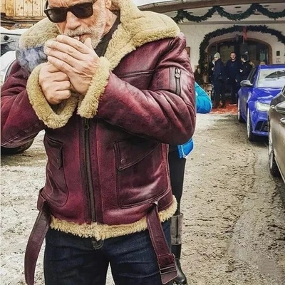 Men's B3 Bomber Aviator Jacket RAF Sheepskin Pilot Flying Leather - Image 1 of 4