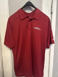 Arizona Cardinals Polo Shirt Mens Large Red Field Dri Fit Nike - Picture 1 of 9