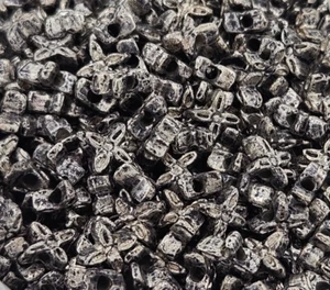 50 pcs Vintage Antique Silver Plated 7mm Flower Criss-Cross Beads Crafts Jewelry - Picture 1 of 2