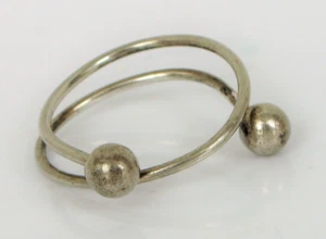 VTG BEAUTIFUL STERLING SILVER MODERNIST RING ABSTRACT GEOMETRIC SPHERES SIZE 8 - Picture 1 of 1