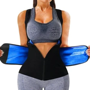 Women Fitness Vest Waist Trainer Slimming Workout Sweat Zip Sauna Suit Tank Tops - Picture 1 of 11