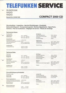 TELEFUNKEN - Compact 2000 CD - Service Einstellungen Schaltplan Diagrams - B6412 - Bild 1 von 2