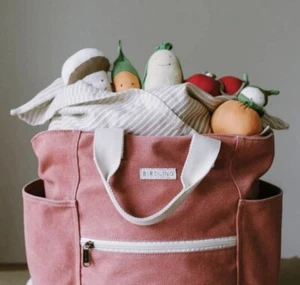 Birdling x Gathre Washed Red Designer Diaper Bag 6.5x13x15 *repair needed - Picture 1 of 14