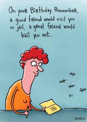 Humor Funny Jail Birthday Card Her Best  Friend Woman Oatmeal Studios  - Image 1 of 3