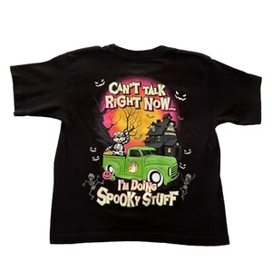Buc-ee's Halloween Shirt Kids Youth XS Can't Talk Now Doing Spooky Stuff T-Shirt - Picture 1 of 14