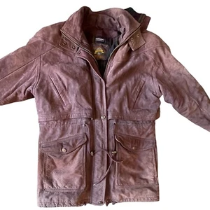 Adventure Bound Wilson Leather Suede Jacket Hooded Thinsulate Insulated Coat - Picture 1 of 17