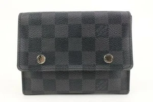 Louis Vuitton Black Damier Graphite Compact Snap Wallet 2lk318s - Picture 1 of 12