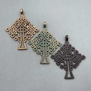 Ethiopian Brass Cross Pendant (LBC18) - Picture 1 of 11