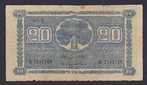 Finnland 20 Markkaa 1945, Pick: 86, Litt. B, Serie: V 7191728, F - Bild 1 von 2