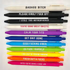 11Pcs Funny Pens Swear Word Pen Set Black Ink Writing Pen Funny Office Diary New