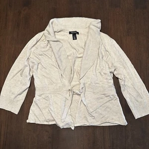 White House Black Market Womens Sixe Large Cardigan Tan - Picture 1 of 4
