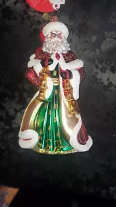 Christopher Radko "Chiming Claus" #1017268 Hand Blown Glass Ornament - Poland - Picture 1 of 7
