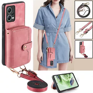 Multifunction Crossbody Leather Case Zipper Wallet Cards Holder Bag Stand Cover - Picture 1 of 11