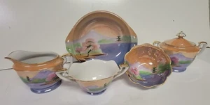 Vintage Noritake Handpainted Sugar, Creamer & Bowl Set - Picture 1 of 12