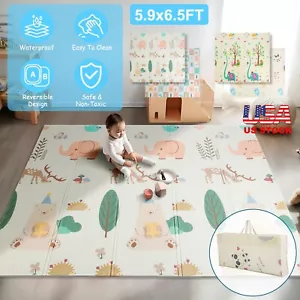 Extra-Large Reversible Baby Play Mat Waterproof Activity Playmats Crawling Mat - Picture 1 of 24
