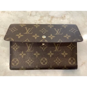 Louis Vuitton Monogram Wallet Snap Closure Card Holder Brown - Picture 1 of 9