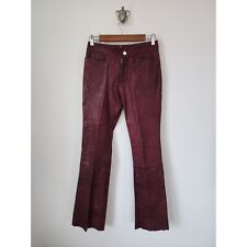 Pelle Studio burgundy leather boot cut pants 2