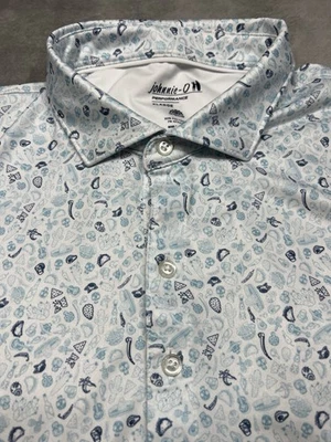 Johnnie-O Polo Shirt Men XL Tacos Y Tequila Nanea Golf Club Hawaii Skull Cactus - Image 1 of 4