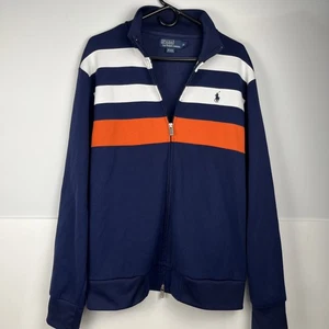 Polo Ralph Lauren Herren Active Zip Trainingsjacke Navy Org/Wht Stripe XL - Bild 1 von 13
