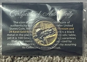 1930 Standing Liberty Silver Quarter Black Ruthenium & 24 KT Gold Plated - Picture 1 of 3