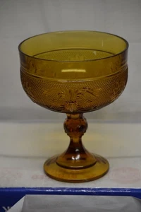 PLATO DE CARAMELO DE VIDRIO YIARA INDIANA VINTAGE 7 1/2" DE ALTO SIN ASTILLAS/GRIETAS - Imagen 1 de 2