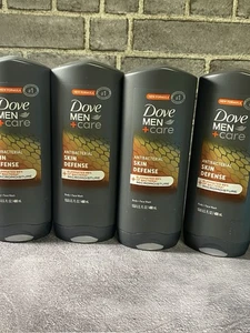 Dove Men + Care Antibacterial Skin Defense Body Face Wash Lot of 4! - Picture 1 of 3