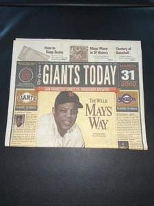 2000 SAN FRANCISCO GIANTS Baseball Preview Newspaper Willie Mays Barry Bonds MLB - Picture 1 of 5
