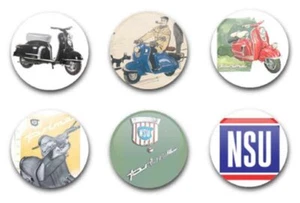 25MM / 1" BOTÓN INSIGNIAS X6 SCOOTER NSU - Imagen 1 de 1