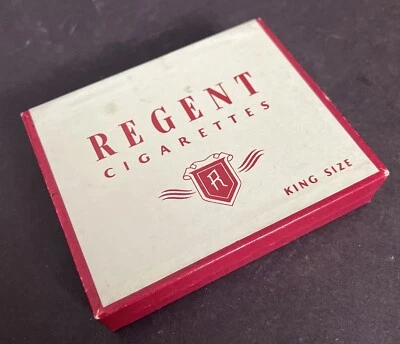Regent Cigarette caixa de pacote vazia com selo fiscal 1940 vintage marca americana Segunda Guerra Mundial - Imagem 1 de 4