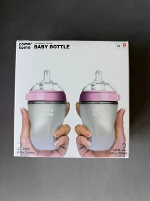 Comotomo Baby Bottle, Pink, 8 fl oz/ 250 ml (2 Pack) - Image 1 of 2