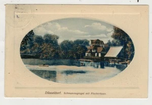 Specchio cigno Düsseldorf con casa di pescatori 1928 - Foto 1 di 2