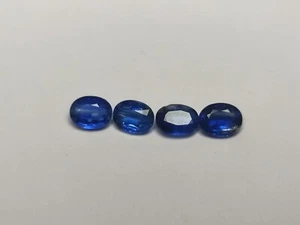 Blue Kyanite 9x7mm Oval Cut Lot – 4 Pcs, Total 8.2ct, Faceted Deep Blue Stones - Picture 1 of 5