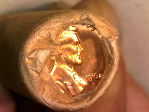 $$1968-S-Old Bank Wrapped- Lincoln Memorial Cents- (1) Roll BU/ Uncirculated!! Cover