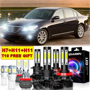 For 2009-2013 Hyundai Genesis 6x LED Headlight High/Low Beam+Fog Light Bulbs Kit - Picture 1 of 14