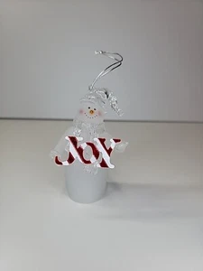 Mini cubierta de bombilla adorno navideño muñeco de nieve esmerilado vintage - Imagen 1 de 8