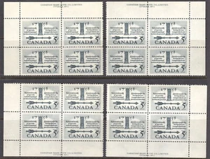 Canada: #382 5c FIRST ELECTED ASSEMBLY M/S Plate Blocks Pl.1 Mint NH - Picture 1 of 1