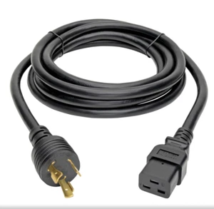 Heavy Duty Power Cable Cord IEC-320 C19 NEMA L5-20P 20A 125V 12 AWG 10ft 3M 10' - Picture 1 of 5