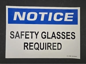 HINWEIS SICHERHEITSGLAS ERFORDERLICH selbstklebendes Vinylschild Aufkleber 7 x 10 S-9962 Uline USA - Bild 1 von 5