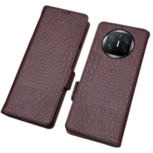 Echtleder Handytasche Magnet Klapphülle Scharnierschutz Case für HUAWEI Mate X5 - Picture 1 of 19