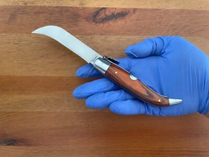 3.7" Hawkbill Skinning Tranchete Spanish Navaja Teja Pocket Knife Stainless - Picture 1 of 10