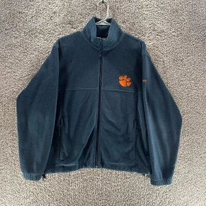 Clemson Tigers Jacket Mens Medium Blue Colmbia Full Zip Fleece NCAA Football - Picture 1 of 14
