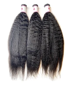Womens 18 Inch Kinky Afro Straight I-Tips Extentsions - Picture 1 of 6