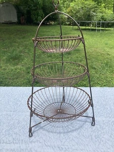 Mild Wrought Iron 3-Tier Wire Countertop Basket for Fruit, Vegetables, or Bath - Picture 1 of 8