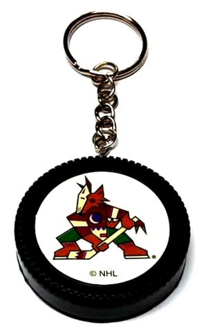 ARIZONA COYOTES MINI PUCK KEYCHAIN 2" WIDE NEW NHL OFFICIALLY LICENSED Cover