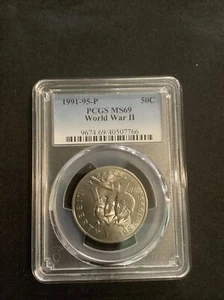 1993 P 50C World War 2 WWII Commemorative PCGS MS69 - Picture 1 of 3