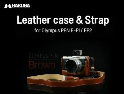 FUNDA DE CUERO HAKUBA OLYMPUS PEN EP-1/EP-2 ELIGE COLOR (NEGRO/MARRÓN/ROJO/BLANCO) Foto 1 de 4