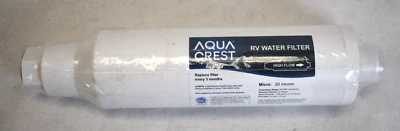 Aqua Crest RV Water Filter Inline Water Filter 3 Month High Flow Filter - Image 1 of 4