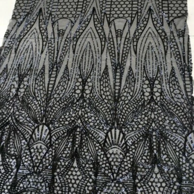 Lentejuelas Malla Bordado Tela Tul Voile Boda Baile de graduación Vestido Disfraz Brillante Artesanía Foto 1 de 4